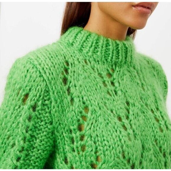 GANNI THE JULLIARD MOHAIR PULLOVER - CLASSIC GREEN Sweater Large - Picture 4 of 14
